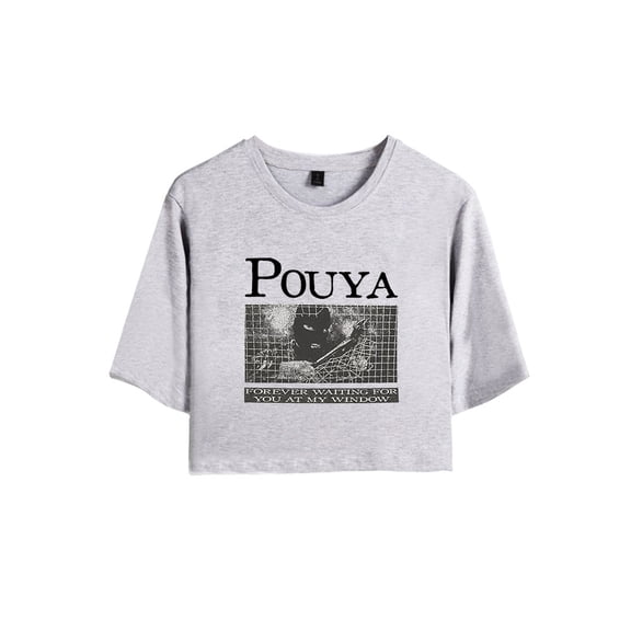 Pouya Merch Window Crop Top T-shirt Women Girls Short Sleeve Streetwear Graphic Tees
