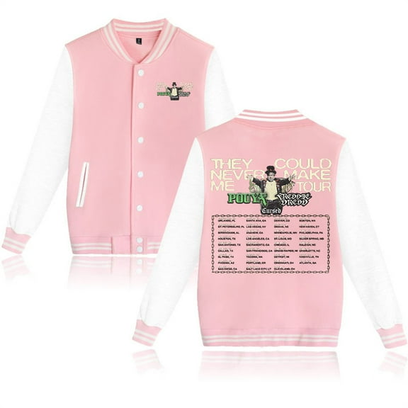 Pouya Tour 2025 Jackets Streetwear Baseball Uniform Harajuku Coat Fashion Long Sleeve