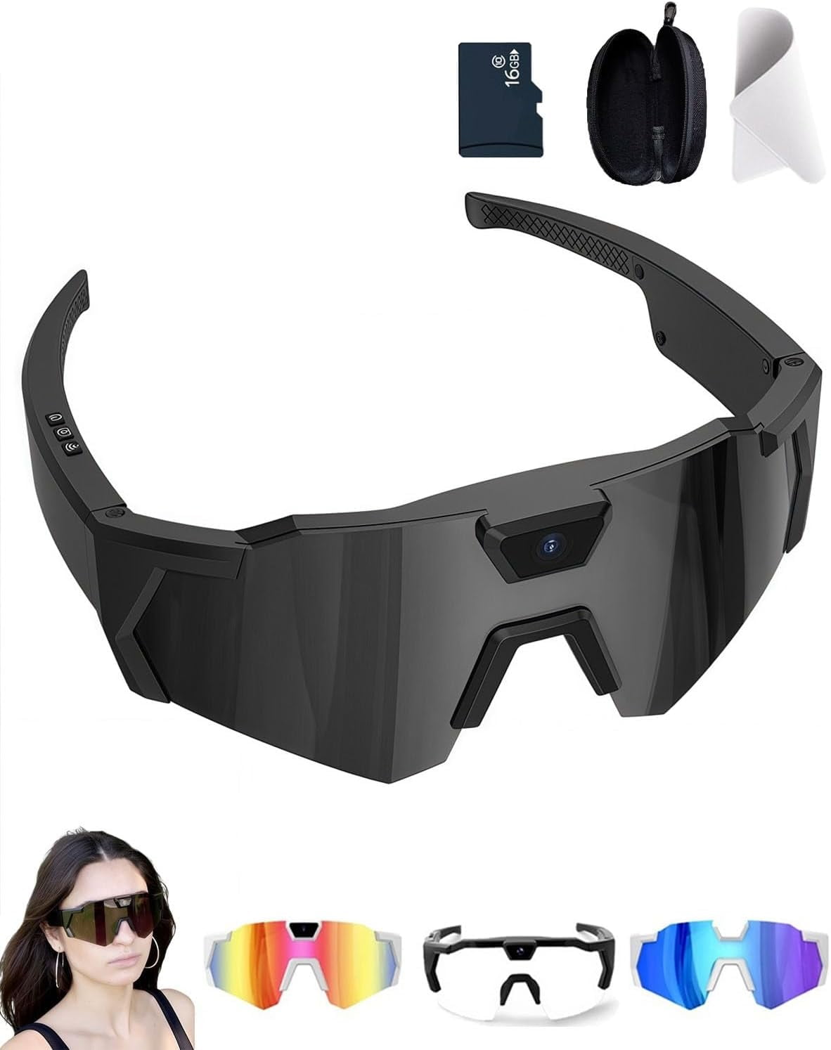 Pov Glasses 4k Baseball with Camera Smart Glass Men Women Sunglasses Cameras and Audio Video Action 2026 Upgrade