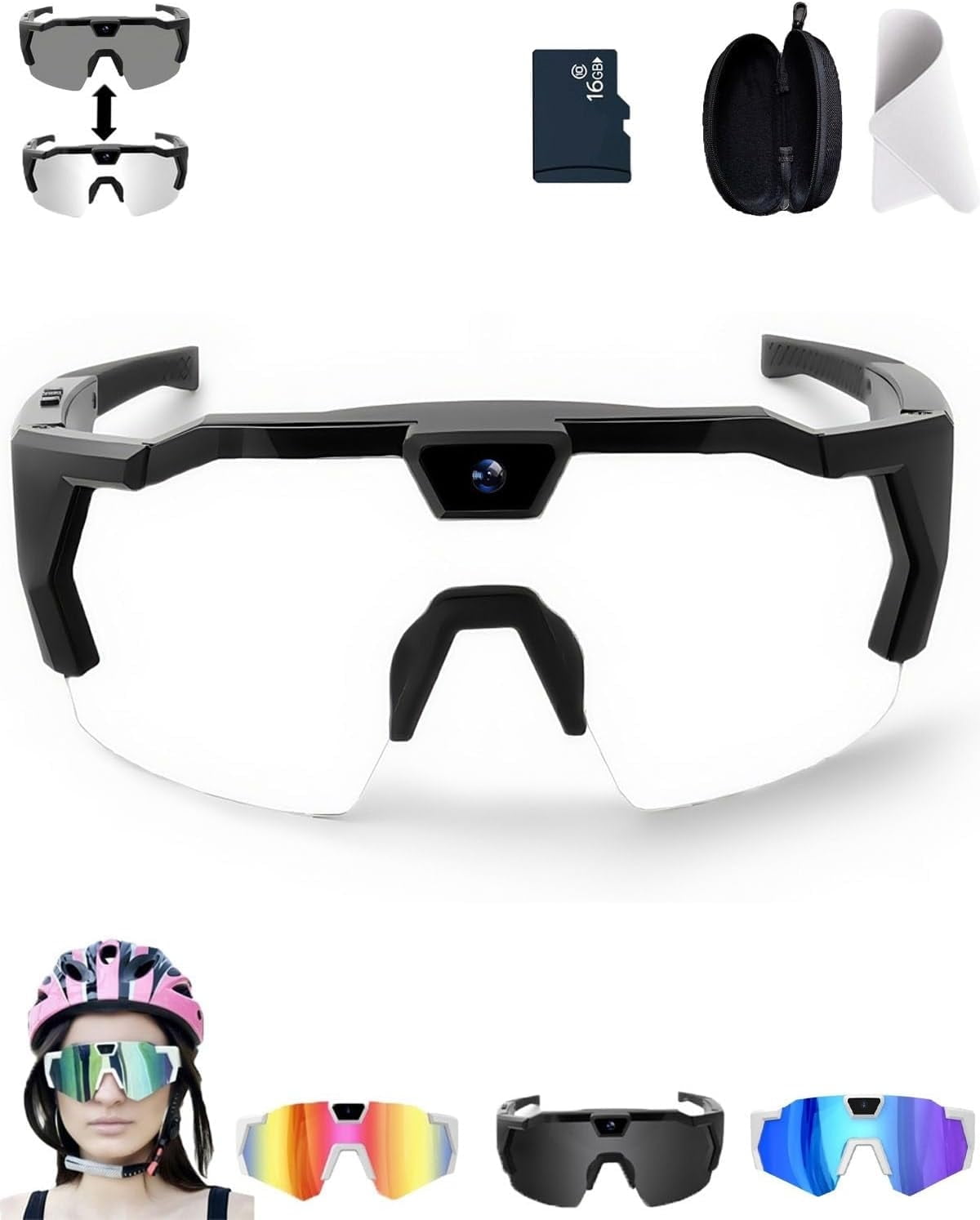 Pov Glasses 4k Baseball with Camera Smart Glass Men Women Sunglasses Cameras and Audio Video Action 2026 Upgrade