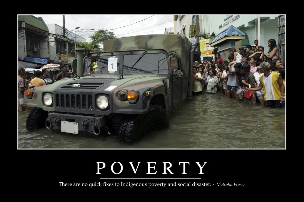 Poverty Inspirational Quote and Motivational Poster Canvas Art - Stocktrek Images (34 x 23)