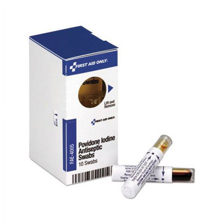 Povidone Iodine First Aid Antiseptic Swabs 0.018 oz, 10/Box