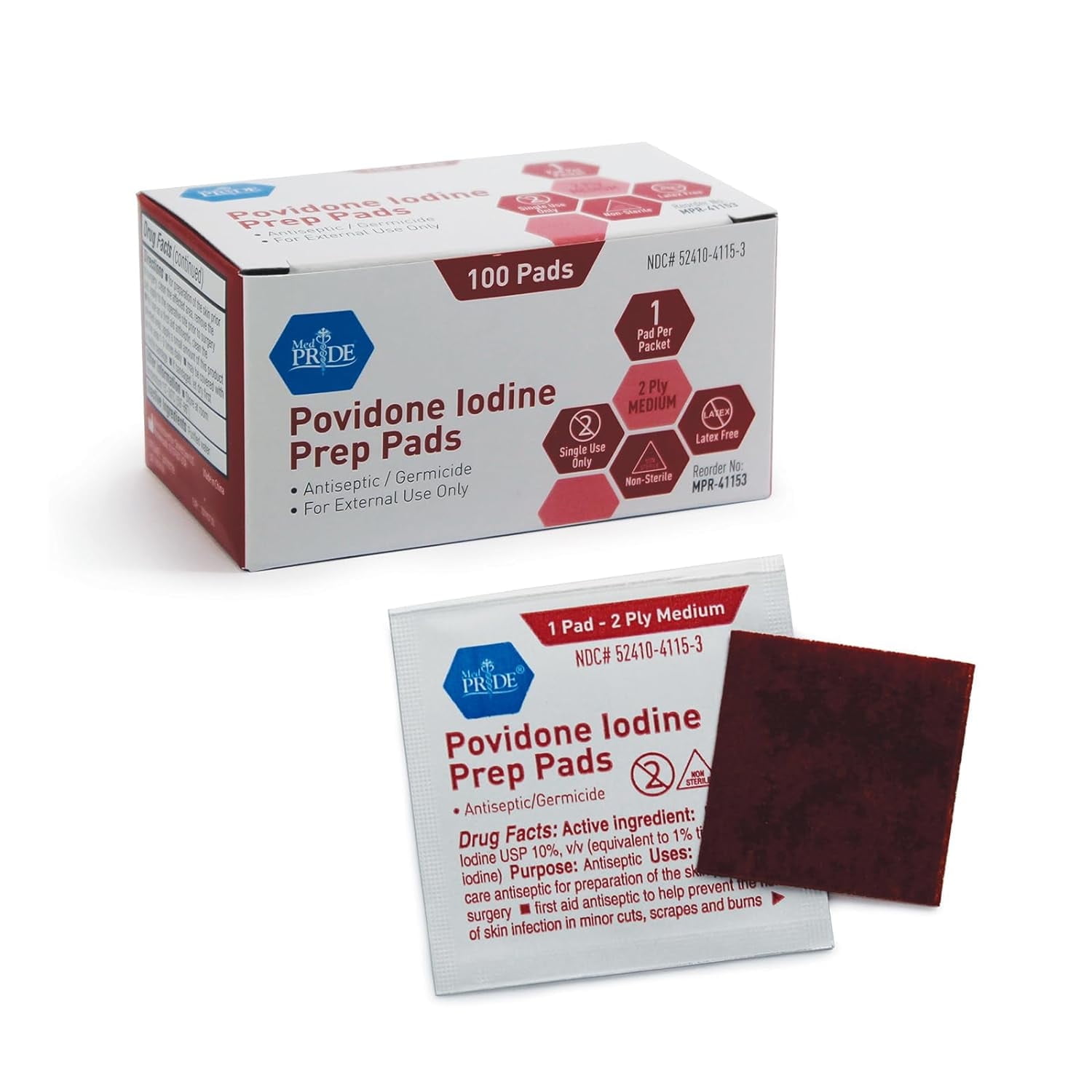 Pdi Alcohol Prep Pads, White, 200/box | Bundle of 5 Boxes