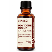 ProHeal Povidone Iodine Solution 10% - 4oz Iodine Liquid for Preventing Infection - First Aid Antiseptic for Skin Prep, Burns and Wounds