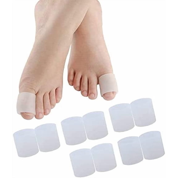 Povihome 10 Pack Big Toe Sleeves, Gel Toe Protectors, Gel Toe Caps Pads for Big Toe Protect, Stubbed Toe,Crossing Toes,Corns and Calluses