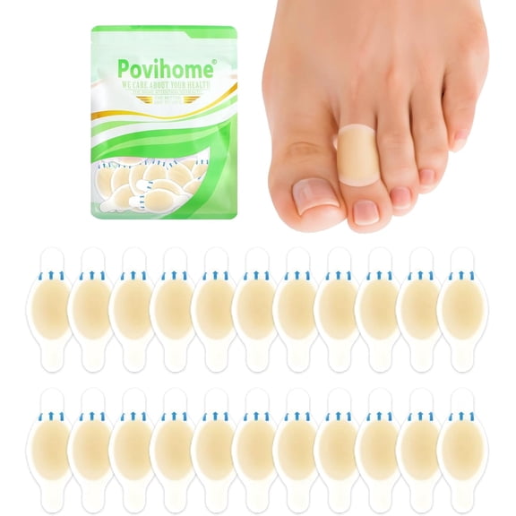 Povihome Hydrocolloid Blister Bandages for Feet, 22 Count Waterproof Blister Pads for Heels, Toes, Prevention & Healing, Invisible & Comfortable (Toe Pack)