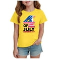 thumbnail image 1 of Povozer 4th of July Toddler Girl Shirt Kids Shirt for Girls 4th of July Outfits American Flag Boys Clothes Tee Independence Day Patriotic Tops for 5-6 Years,Yellow, 1 of 4