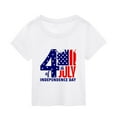 thumbnail image 1 of Povozer 4th of July T Shirts for Girls American Flag Patriotic Tees Short Sleeve Independence Day T-Shirt Tops (White, 7-8 Years), 1 of 4