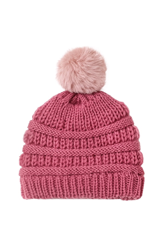 Baby Beanie Hat Warm Winter Hats for Boys Girls Infant Fleece Lined(Watermelon Red,One Size)
