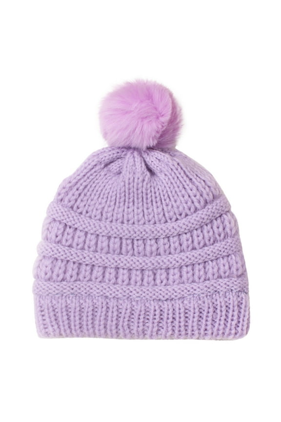 Baby Beanie Hats Warm Winter Hats for Boys Girls Infant Fleece Lined(Purple,One Size)