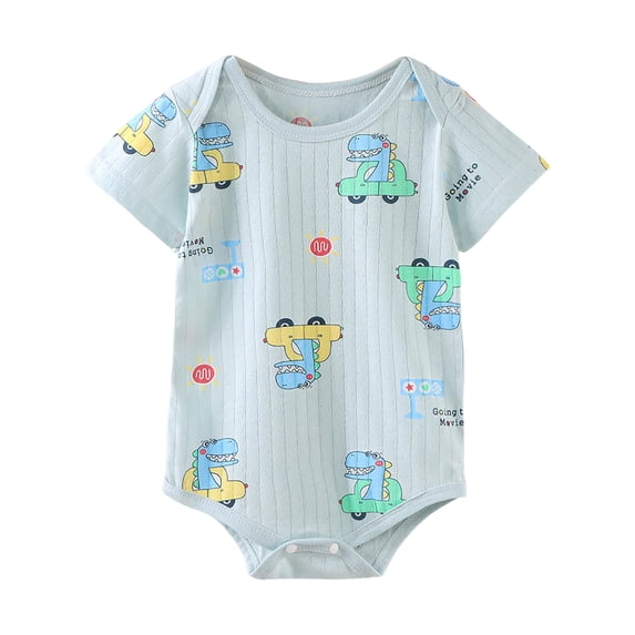 Povozer Baby Bodysuit Toddler Girl Rompers Baby Girls Jumpsuit,Baby Boys or Girls Pajamas Short Sleeve Zipper Romper Jumpsuits Sleep and Play,Size 6-9 Months,Mint Green