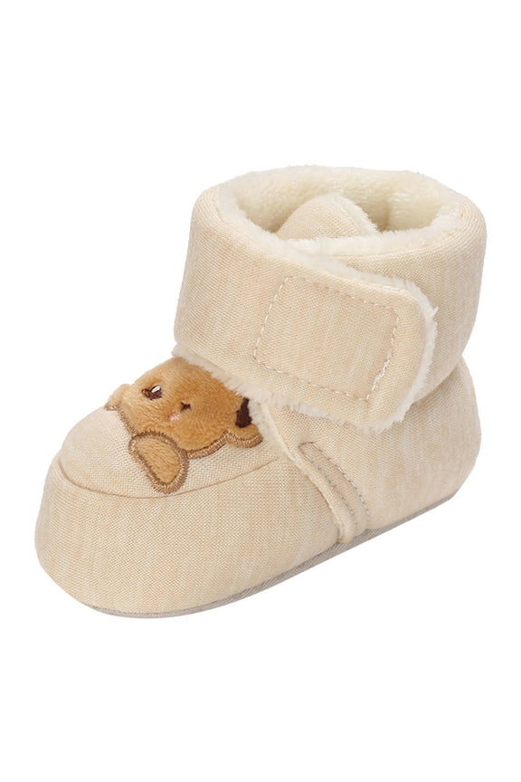 Baby Booties Girls Boys Infant Slippers First Walkers Shoes Crib Shoe(Brown,5)