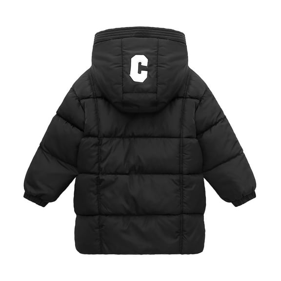 Povozer Baby Boy Zip up Jacket Toddler Winter Hoodie Warm Coat Kid Puffer Outfits(Black,2-3 Years)