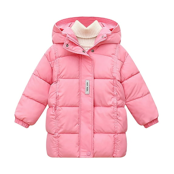 Povozer Baby Boy Zip up Jacket Toddler Winter Hoodie Warm Coat Kid Puffer Outfits(Pink,4-5 Years)