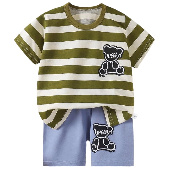 Povozer Baby Boys Casual Outfit Sets 5-6t Baby Boys Casual Outfit Sets Short Sets Baby Boy 2 Piece Outfit Toddler Boy Clothes Baby Summer Outfit Print Tops,Size 5-6 Years,AG