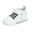 thumbnail image 1 of Povozer Baby Boys Girls Shoes High Tops Ankle Sneakers Soft Anti-Slip Sole for First Walkers(White,5 Toddler), 1 of 6