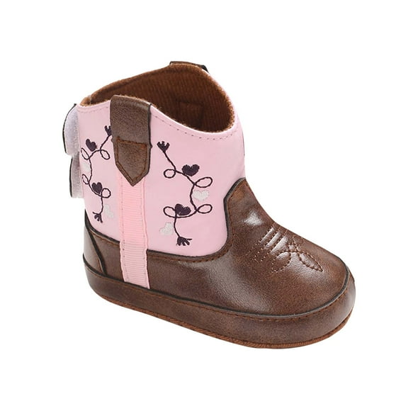 Povozer Baby Boys Girls Western Cowboy Boots Infant Booties Toddler Soft Sole(Red,12-18M)