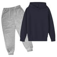 thumbnail image 1 of Povozer Baby Boys' Joggers Set - 2 Piece Fleece Pullover Hoodie and Jogger Pants Set - Matching Outfit for Little Boys(Black,11-12 Years), 1 of 3