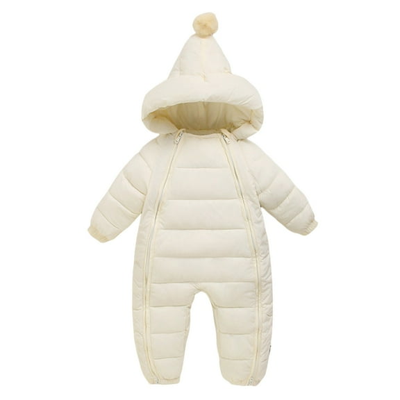 Povozer Baby Boys Snowsuit Newborn Baby Girls Winter Coat Toddler Clothes(White,0-3 Months)