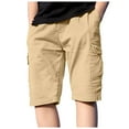 thumbnail image 1 of Povozer Baby Boys' and Toddler Pull on Cargo Shorts 2 Pockets Drwstring Shorts For Toddler Baby Boys Kids Athletic Running Workout Sport Short Pants Youth Girls Shorts for 4-5 Years,Khaki, 1 of 9