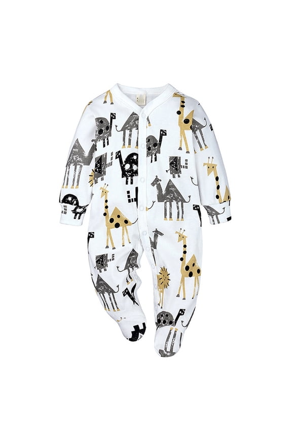 Baby-Boys and Toddler Long Sleeve Cotton Zip-Front One Piece Footed(Beige,0-3M)