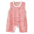 thumbnail image 1 of Povozer Baby Girl Clothes Summer Girl Rompers for Toddlers Sleeveless Summer Clothes Both Boys And Girls,Size 0-6 Months,Hot Pink, 1 of 4