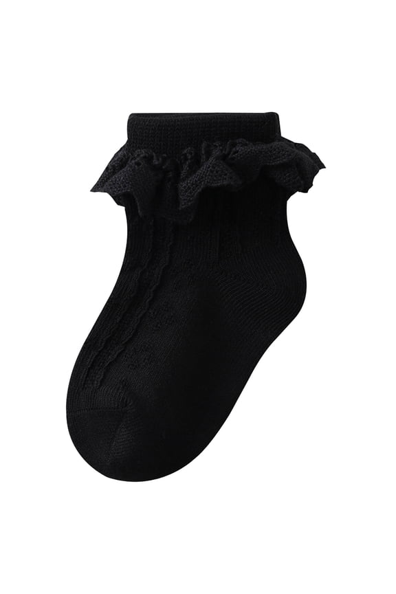 Baby Girls Boys Toddlers Ankle Socks Baby Socks Newborn Baby Socks Not To Strangle Boneless Girls Mid Calf Socks Children's Socks Size M,Black