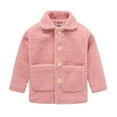 thumbnail image 1 of Povozer Baby Kids Girls Coat Winter Single Breasted Coat Outwear Pea Coat Jacket(Pink,8-9Y), 1 of 4