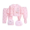thumbnail image 1 of Povozer Baby Layette Gift Set Newborn Boy Clothes & Baby Layette Set New Born Baby Boy Gifts 5pcs for 0-3 Months,Pink, 1 of 8