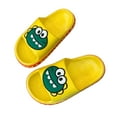 thumbnail image 1 of Povozer Baby Slippers for Boys Summer Shoes for Toddler Girls Kids Slides Slip On Beach Sandals Anti Skid Sole Comfy Boy Girl Pool Shoes Cute Cartoon Slippers for Indoor Outdoor for US 12,Yellow, 1 of 4