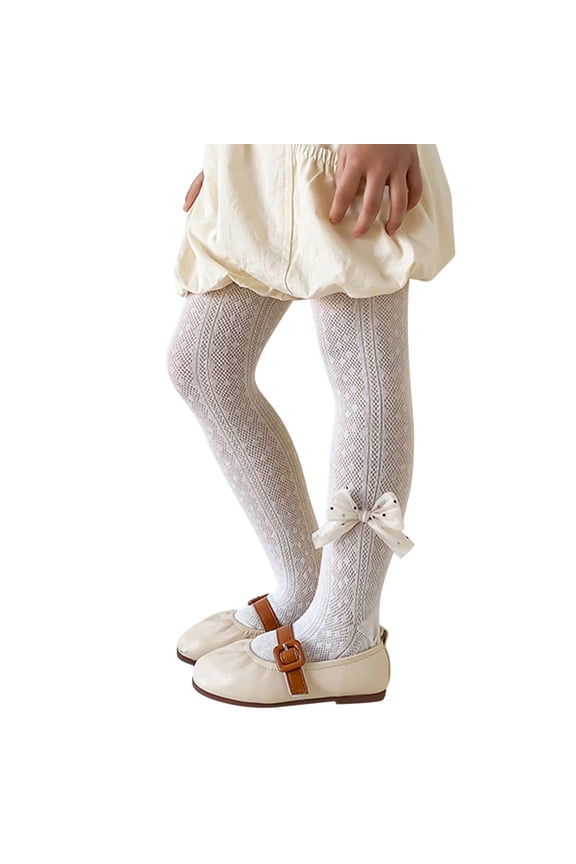 Baby Tights Girl Tights Seamless Knit Leggings Toddler Cotton Stockings Pantyhose for Infants(White,12-24 Months)