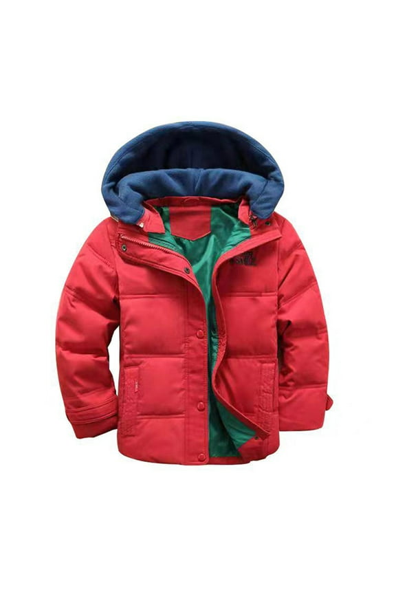 Baby Toddler Boy Girl Warm Winter Jacket with Hood Lightweight Puffer Coat(Red,8-9 Years)