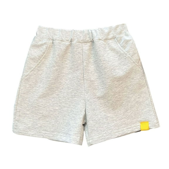 Povozer Baby Toddler Boys Shorts Cotton Toddler Boys Athletic Shorts Kids Summer Pull On Cotton Shorts with Pocket and Drawstring for 4-5 Years,Grey