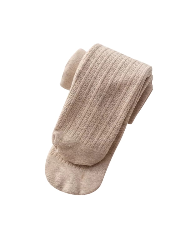 Baby Toddler Girls Cute Cable Knit Cotton Tights Pantyhose Leggings Stocking Pants(Khaki,2-4 Years)