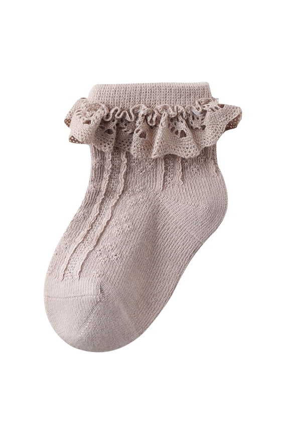 Baby Toddler Girls Socks Ankle Socks Baby Socks Newborn Baby Socks Not To Strangle Boneless Girls Mid Calf Socks Children's Socks Size L,Coffee