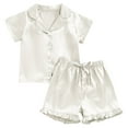 thumbnail image 1 of Povozer Big Girls Button Down Sleepwear Summer Girls Nightgowns Flutter Sleeveless Nightdress Sleepwear Casual Summer for 12-13 Years,Beige, 1 of 3