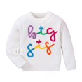 thumbnail image 1 of Povozer Big Sister Outfits Baby Girl Knit Pullover Sweater Fall Clothes(White,18-24 Months), 1 of 5