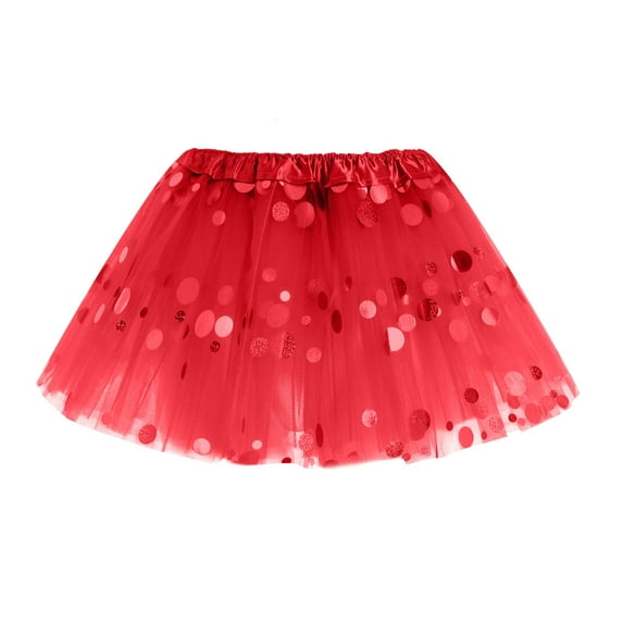Povozer Birthday Girl Dress Tutu Skirt Girls Birthday Dress Toddler Tutu Dress(Red,2-12Y)