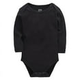 thumbnail image 1 of Povozer Bodysuit Baby Girl Baby Walking Romper Baby Plain Short Sleeved Children's Clothing Class A Solid Color Triangle Clothing For Boys Girls Size 9,Black, 1 of 6