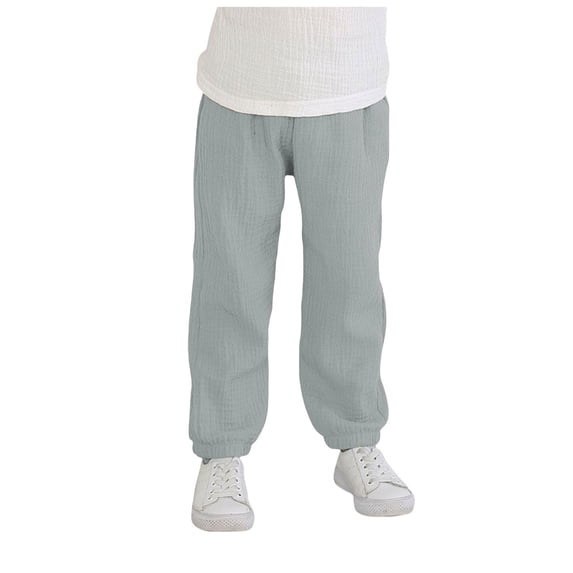 Povozer Boys Baggy Cargo Pants Casual Loose Fit Parachute Pant Fashion Harem Joggers with Pockets,Size 12-18 Months,Grey