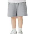 thumbnail image 1 of Povozer Boys Basketball Shorts | Casual - Athletic Sport Drawstring Pull On Cotton Shorts(Gray,6-7Y), 1 of 5