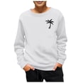 thumbnail image 1 of Povozer Boys Crewneck Sweatshirt Fleece Sweatshirts Long Sleeve Basic Pullover Soft Warm Thin Fleece for Kids(White,11-12 Years), 1 of 4