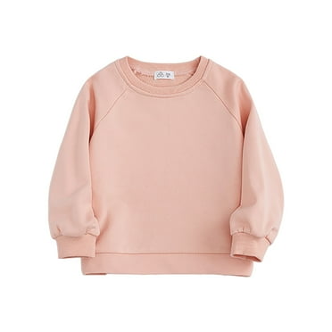 Povozer Boys' Fleece Sweatshirt Crewneck Pullover Sweatshirt for Boys Pink 6-7 Y