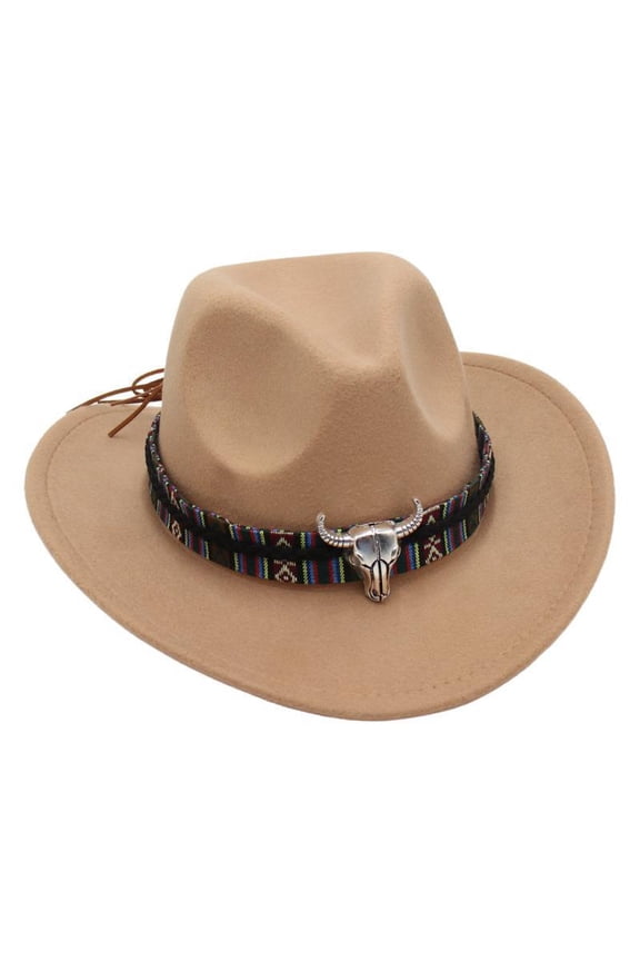 Boys Girls Fashion Ethnic Handsome Tibetan Hat Childrens Performance Hat Head Upturned Brim Western Cowboy Hat Sun Hat Size 3-8 Years,Beige