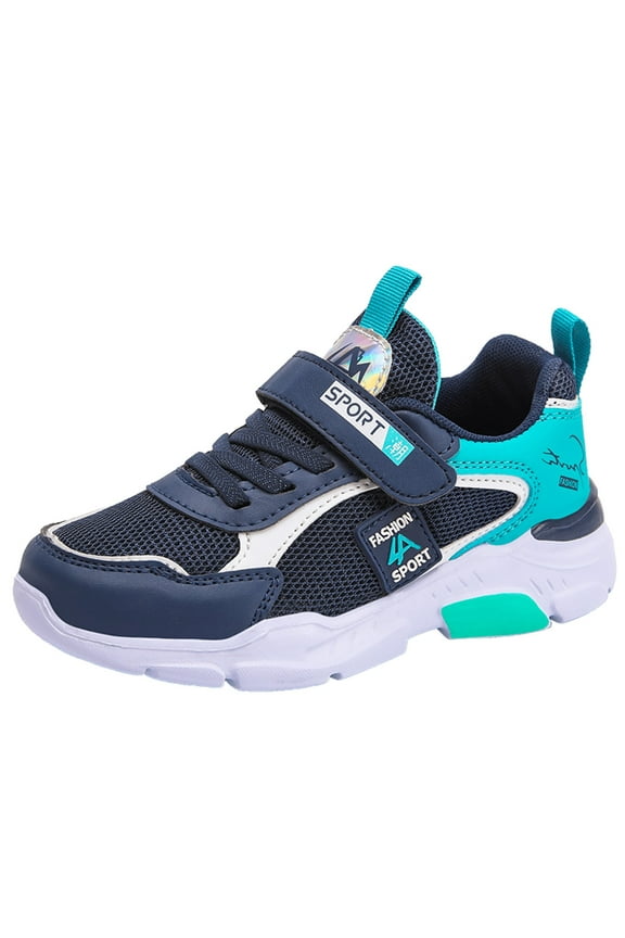 Boys Girls Shoes Kids Sneakers Lightweight Breathable Tennis Athletic Running Shoes(Blue,13-13.5 Years)