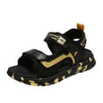 thumbnail image 1 of Povozer Boys Lightweight Adjustable Sandal Buckles with Hook and Loop(Gold,12), 1 of 6