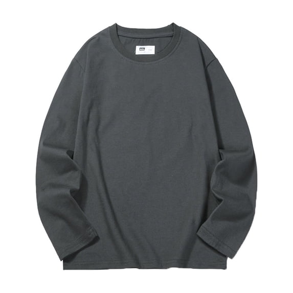 Povozer Boys Long Sleeve Tees Crewneck T-Shirts Kids Soft T-Shirts Top(Dark Gray,6-7Y)