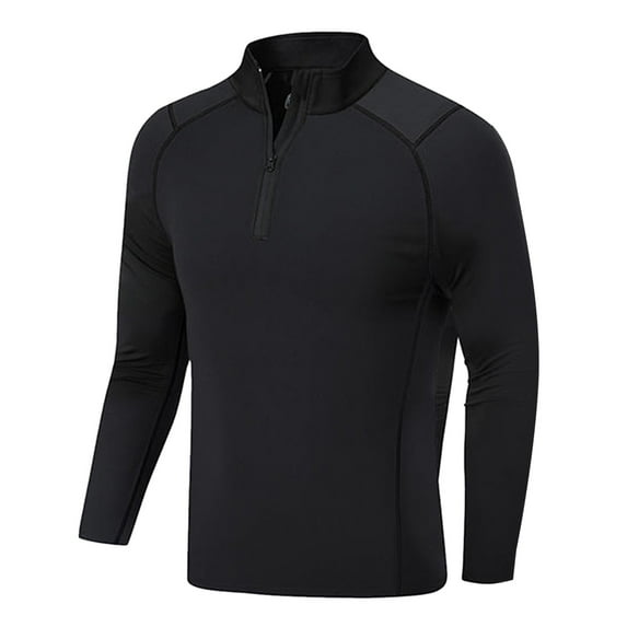 Povozer Boys Thermal Compression Shirt Top Athletic Base Layer Undershirt(Black,8-9)