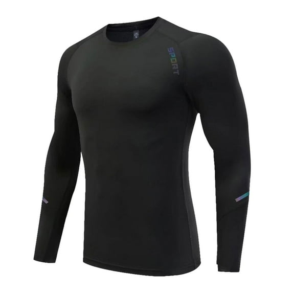 Povozer Boys Thermal Long Sleeve Fleece Undershirt Football Soccer Base Layer Top Black 12-13Years