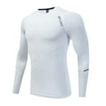 thumbnail image 1 of Povozer Boys Thermal Long Sleeve Fleece Undershirt Football Soccer Base Layer Top White 10-11Years, 1 of 6
